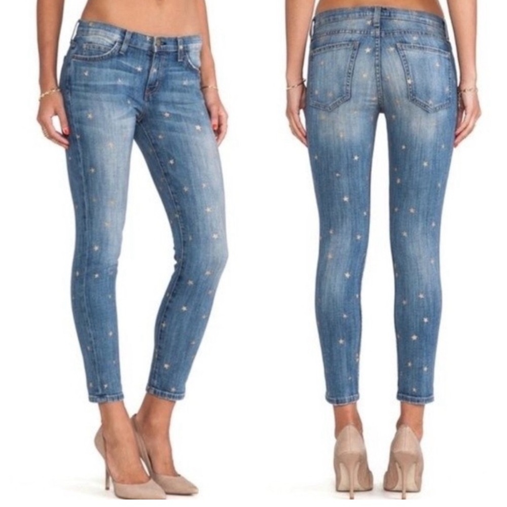 Current/Elliott Size 25 The Stiletto Jeans W Gold Stars